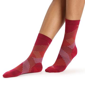 Icebreaker Merino Lifestyle Fine Gauge Crew Dashes Strumpor Dam Rosa Guld | SE 1535GSOL